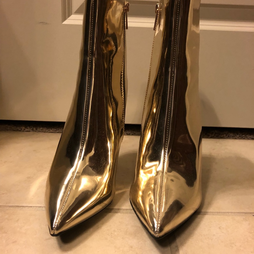 Gold booties